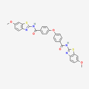molecular formula C30H22N4O5S2 B2505165 N-(6-methoxy-1,3-benzothiazol-2-yl)-4-{4-[(6-methoxy-1,3-benzothiazol-2-yl)carbamoyl]phenoxy}benzamide CAS No. 391228-58-3