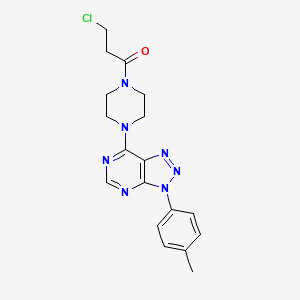3-chloro-1-(4-(3-(p-tolyl)-3H-[1,2,3]triazolo[4,5-d]pyrimidin-7-yl)piperazin-1-yl)propan-1-one
