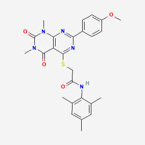 N-mesityl-2-((2-(4-methoxyphenyl)-6,8-dimethyl-5,7-dioxo-5,6,7,8-tetrahydropyrimido[4,5-d]pyrimidin-4-yl)thio)acetamide