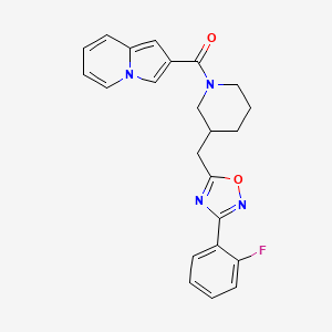 (3-((3-(2-Fluorophenyl)-1,2,4-oxadiazol-5-yl)methyl)piperidin-1-yl)(indolizin-2-yl)methanone