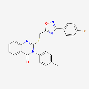 molecular formula C24H17BrN4O2S B2505188 2-(((3-(4-bromophenyl)-1,2,4-oxadiazol-5-yl)methyl)thio)-3-(p-tolyl)quinazolin-4(3H)-one CAS No. 2034519-74-7