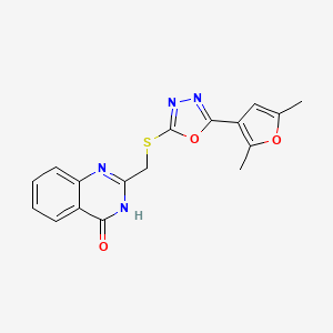 2-(((5-(2,5-dimethylfuran-3-yl)-1,3,4-oxadiazol-2-yl)thio)methyl)quinazolin-4(3H)-one