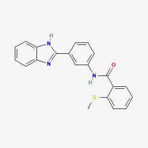 molecular formula C21H17N3OS B2505204 N-(3-(1H-benzo[d]imidazol-2-yl)phenyl)-2-(methylthio)benzamide CAS No. 896348-71-3
