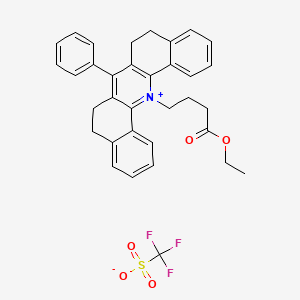 Dibenz[c,h]acridinium, 14-(4-ethoxy-4-oxobutyl)-5,6,8,9-tetrahydro-7-phenyl-, 1,1,1-trifluoromethanesulfonate (1:1)