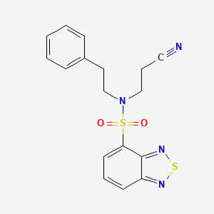 molecular formula C17H16N4O2S2 B2505206 N-(2-cyanoethyl)-N-(2-phenylethyl)-2,1,3-benzothiadiazole-4-sulfonamide CAS No. 313277-09-7