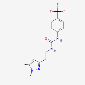 molecular formula C15H17F3N4O B2505211 1-(2-(1,5-dimethyl-1H-pyrazol-3-yl)ethyl)-3-(4-(trifluoromethyl)phenyl)urea CAS No. 2034586-94-0
