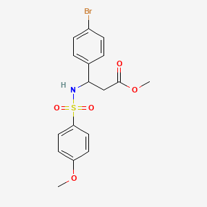 molecular formula C17H18BrNO5S B2505214 Methyl 3-(4-bromophenyl)-3-[(4-methoxyphenyl)sulfonylamino]propanoate CAS No. 383148-23-0