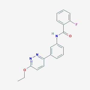 molecular formula C19H16FN3O2 B2505215 N-[3-(6-ethoxypyridazin-3-yl)phenyl]-2-fluorobenzamide CAS No. 922640-08-2