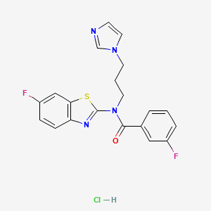 N-(3-(1H-imidazol-1-yl)propyl)-3-fluoro-N-(6-fluorobenzo[d]thiazol-2-yl)benzamide hydrochloride