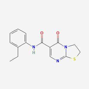molecular formula C15H15N3O2S B2505224 N-(2-ethylphenyl)-5-oxo-2H,3H,5H-[1,3]thiazolo[3,2-a]pyrimidine-6-carboxamide 