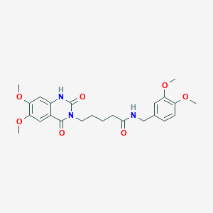 B2505226 5-(6,7-dimethoxy-2,4-dioxo-1,2-dihydroquinazolin-3(4H)-yl)-N-(3,4-dimethoxybenzyl)pentanamide CAS No. 1242996-17-3