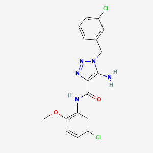 5-amino-N-(5-chloro-2-methoxyphenyl)-1-[(3-chlorophenyl)methyl]triazole-4-carboxamide