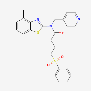 N-(4-methylbenzo[d]thiazol-2-yl)-4-(phenylsulfonyl)-N-(pyridin-4-ylmethyl)butanamide