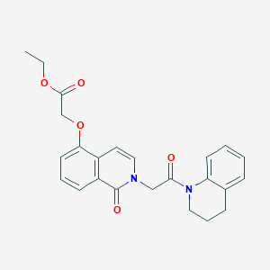 molecular formula C24H24N2O5 B2505241 ethyl 2-({1-oxo-2-[2-oxo-2-(1,2,3,4-tetrahydroquinolin-1-yl)ethyl]-1,2-dihydroisoquinolin-5-yl}oxy)acetate CAS No. 868223-78-3