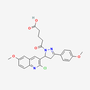 5-[5-(2-chloro-6-methoxyquinolin-3-yl)-3-(4-methoxyphenyl)-4,5-dihydro-1H-pyrazol-1-yl]-5-oxopentanoic acid