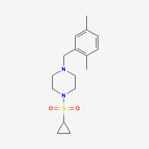 molecular formula C16H24N2O2S B2505244 1-(Cyclopropanesulfonyl)-4-[(2,5-dimethylphenyl)methyl]piperazine CAS No. 2415604-28-1