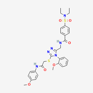 4-(diethylsulfamoyl)-N-[[5-[2-(4-methoxyanilino)-2-oxoethyl]sulfanyl-4-(2-methoxyphenyl)-1,2,4-triazol-3-yl]methyl]benzamide