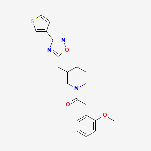2-(2-Methoxyphenyl)-1-(3-((3-(thiophen-3-yl)-1,2,4-oxadiazol-5-yl)methyl)piperidin-1-yl)ethanone
