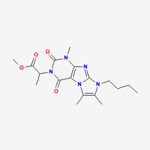 molecular formula C18H25N5O4 B2505259 Methyl 2-(6-butyl-4,7,8-trimethyl-1,3-dioxopurino[7,8-a]imidazol-2-yl)propanoate CAS No. 886887-80-5