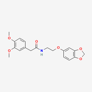 molecular formula C19H21NO6 B2505260 N-(2-(benzo[d][1,3]dioxol-5-yloxy)ethyl)-2-(3,4-dimethoxyphenyl)acetamide CAS No. 1171353-92-6