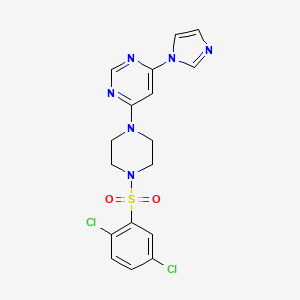 4-(4-((2,5-dichlorophenyl)sulfonyl)piperazin-1-yl)-6-(1H-imidazol-1-yl)pyrimidine