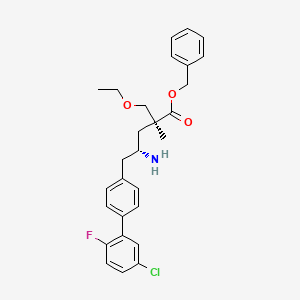 molecular formula C28H31ClFNO3 B2505268 (2S,4R)-Benzyl 4-amino-5-(5'-chloro-2'-fluoro-[1,1'-biphenyl]-4-yl)-2-(ethoxymethyl)-2-methylpentanoate CAS No. 1562405-20-2