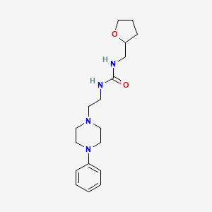 molecular formula C18H28N4O2 B2505269 1-(2-(4-Phenylpiperazin-1-yl)ethyl)-3-((tetrahydrofuran-2-yl)methyl)urea CAS No. 2034621-46-8