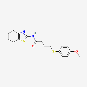 molecular formula C18H22N2O2S2 B2505270 4-((4-methoxyphenyl)thio)-N-(4,5,6,7-tetrahydrobenzo[d]thiazol-2-yl)butanamide CAS No. 942003-04-5