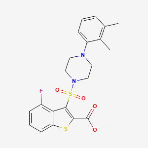 molecular formula C22H23FN2O4S2 B2505272 Methyl 3-{[4-(2,3-dimethylphenyl)piperazin-1-yl]sulfonyl}-4-fluoro-1-benzothiophene-2-carboxylate CAS No. 941962-37-4