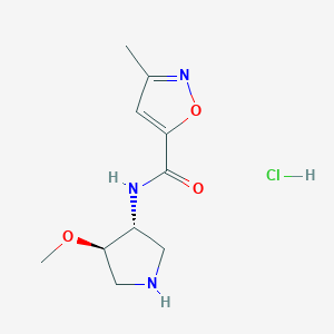 B2505279 N-[(3R,4R)-4-Methoxypyrrolidin-3-yl]-3-methyl-1,2-oxazole-5-carboxamide;hydrochloride CAS No. 2219379-15-2