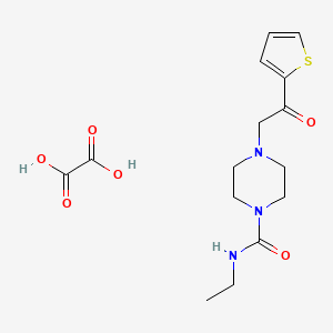 molecular formula C15H21N3O6S B2505286 N-ethyl-4-(2-oxo-2-(thiophen-2-yl)ethyl)piperazine-1-carboxamide oxalate CAS No. 1351612-89-9