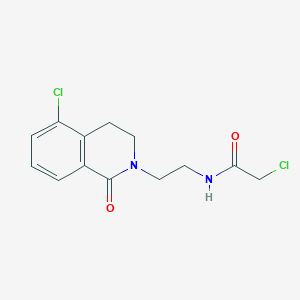 molecular formula C13H14Cl2N2O2 B2505290 2-Chloro-N-[2-(5-chloro-1-oxo-3,4-dihydroisoquinolin-2-yl)ethyl]acetamide CAS No. 2411268-01-2