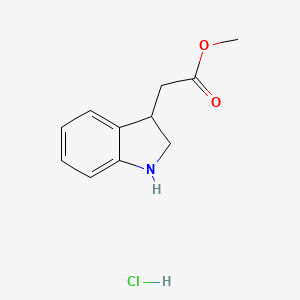 molecular formula C11H14ClNO2 B2505292 methyl 2-(2,3-dihydro-1H-indol-3-yl)acetate hydrochloride CAS No. 2126162-00-1