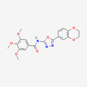 N-(5-(2,3-dihydrobenzo[b][1,4]dioxin-6-yl)-1,3,4-oxadiazol-2-yl)-3,4,5-trimethoxybenzamide