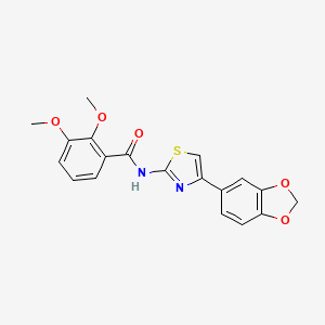 molecular formula C19H16N2O5S B2505297 N-(4-(benzo[d][1,3]dioxol-5-yl)thiazol-2-yl)-2,3-dimethoxybenzamide CAS No. 896011-04-4