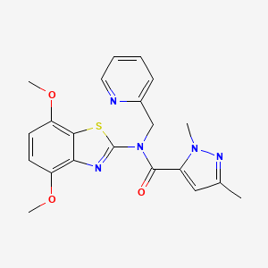 N-(4,7-dimethoxybenzo[d]thiazol-2-yl)-1,3-dimethyl-N-(pyridin-2-ylmethyl)-1H-pyrazole-5-carboxamide