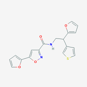 5-(furan-2-yl)-N-[2-(furan-2-yl)-2-(thiophen-3-yl)ethyl]-1,2-oxazole-3-carboxamide