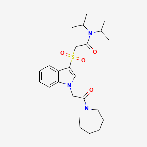 2-((1-(2-(azepan-1-yl)-2-oxoethyl)-1H-indol-3-yl)sulfonyl)-N,N-diisopropylacetamide