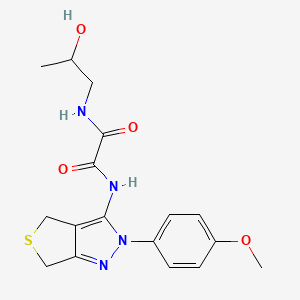 molecular formula C17H20N4O4S B2505329 N-(2-hydroxypropyl)-N'-[2-(4-methoxyphenyl)-2H,4H,6H-thieno[3,4-c]pyrazol-3-yl]ethanediamide CAS No. 899741-56-1