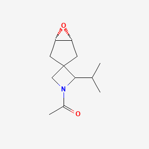 molecular formula C12H19NO2 B2505332 1-[(1S,5R)-2'-Propan-2-ylspiro[6-oxabicyclo[3.1.0]hexane-3,3'-azetidine]-1'-yl]ethanone CAS No. 2126157-97-7