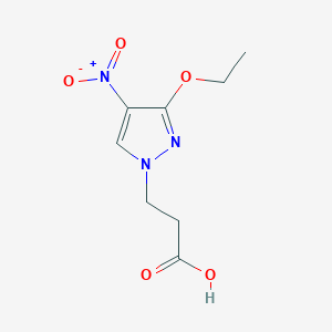 molecular formula C8H11N3O5 B2505337 3-(3-ethoxy-4-nitro-1H-pyrazol-1-yl)propanoic acid CAS No. 1855899-69-2