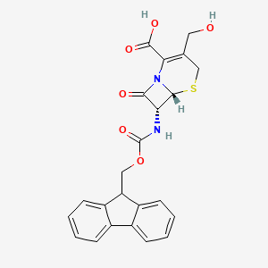 molecular formula C23H20N2O6S B2505340 (6R,7R)-7-(9H-Fluoren-9-ylmethoxycarbonylamino)-3-(hydroxymethyl)-8-oxo-5-thia-1-azabicyclo[4.2.0]oct-2-ene-2-carboxylic acid CAS No. 2361573-80-8