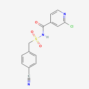 molecular formula C14H10ClN3O3S B2505349 2-chloro-N-[(4-cyanophenyl)methanesulfonyl]pyridine-4-carboxamide CAS No. 1427652-74-1