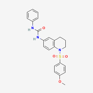 molecular formula C23H23N3O4S B2505350 1-(1-((4-甲氧苯基)磺酰基)-1,2,3,4-四氢喹啉-6-基)-3-苯基脲 CAS No. 1203130-28-2