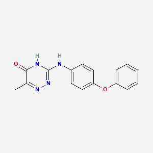 molecular formula C16H14N4O2 B2505357 6-methyl-3-((4-phenoxyphenyl)amino)-1,2,4-triazin-5(4H)-one CAS No. 685853-13-8