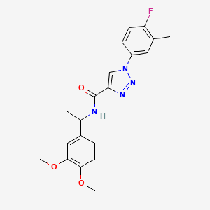 molecular formula C20H21FN4O3 B2505358 N-[1-(3,4-dimethoxyphenyl)ethyl]-1-(4-fluoro-3-methylphenyl)-1H-1,2,3-triazole-4-carboxamide CAS No. 1326917-58-1