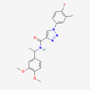 molecular formula C20H21FN4O3 B2505358 N-(1-(3,4-dimethoxyphenyl)ethyl)-1-(4-fluoro-3-methylphenyl)-1H-1,2,3-triazole-4-carboxamide CAS No. 1326917-58-1