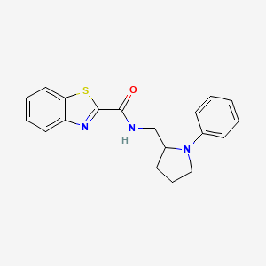 molecular formula C19H19N3OS B2505362 N-((1-phenylpyrrolidin-2-yl)methyl)benzo[d]thiazole-2-carboxamide CAS No. 1797341-57-1