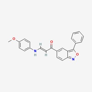 molecular formula C23H18N2O3 B2505367 (2E)-3-[(4-methoxyphenyl)amino]-1-(3-phenyl-2,1-benzoxazol-5-yl)prop-2-en-1-one CAS No. 344275-82-7