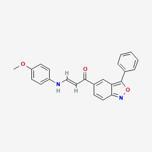 molecular formula C23H18N2O3 B2505367 3-(4-Methoxyanilino)-1-(3-phenyl-2,1-benzisoxazol-5-yl)-2-propen-1-one CAS No. 344275-82-7